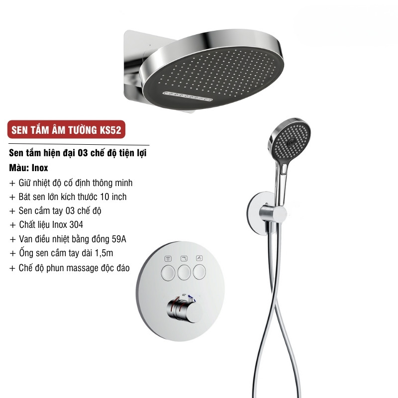 Sen Tắm Âm Tường KS52 03 Chế Độ