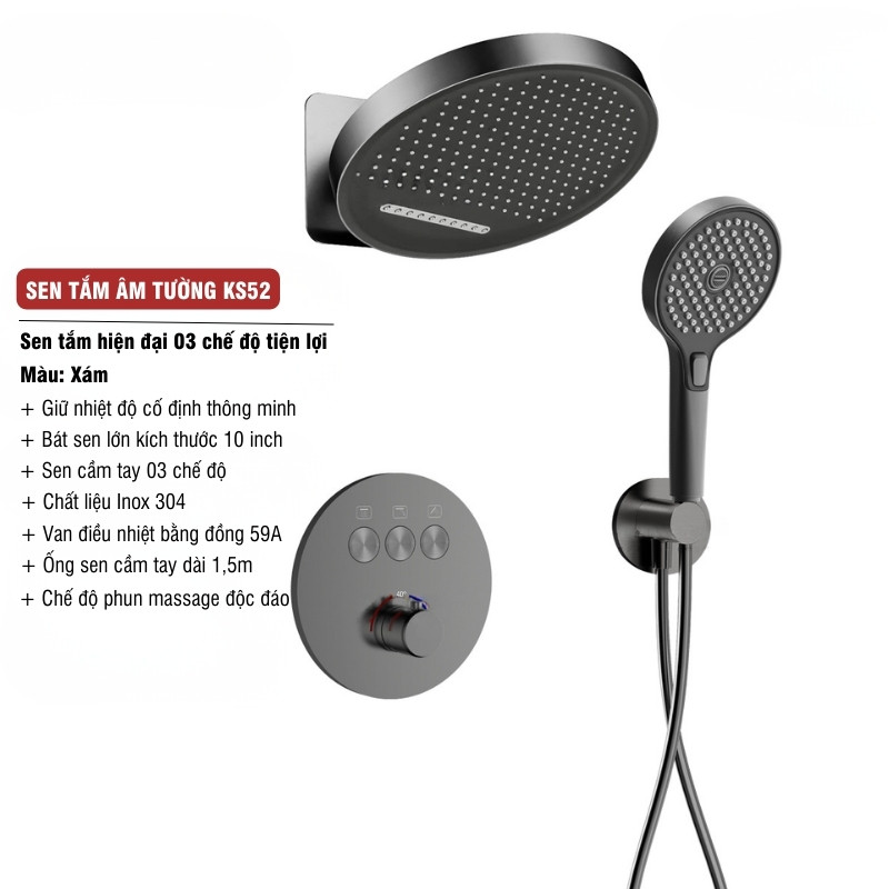 Sen Tắm Âm Tường KS52 03 Chế Độ
